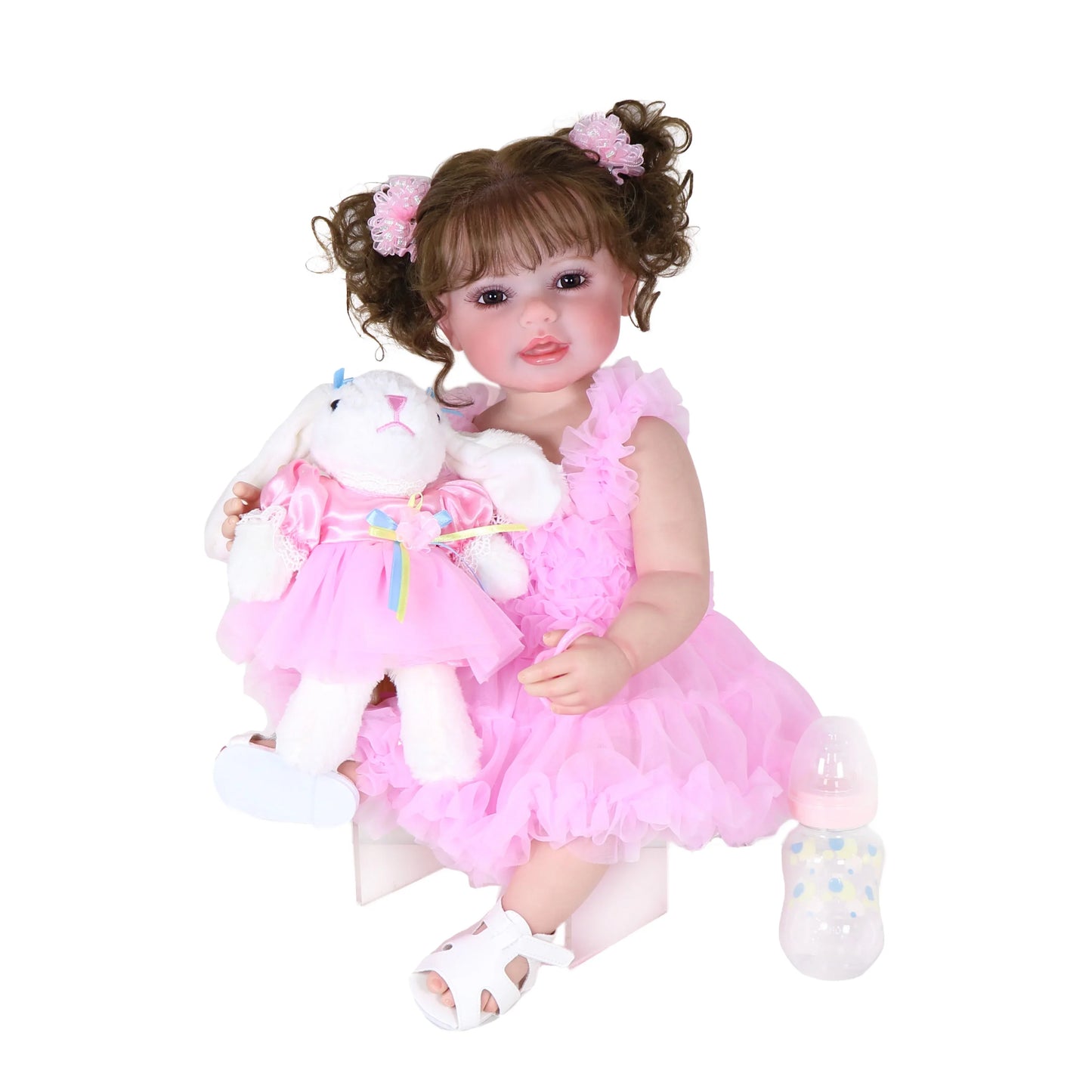 Happy Dance Reborn Toddler Doll – 22-Inch Lifelike Companion with Plush Bunny