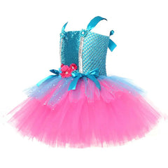 Halloween Trolls Costume For Baby Girl Dress Fashion Kid Up Bow Flower Lace Party