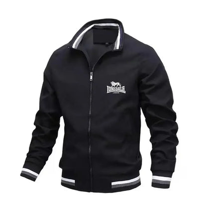 Logo Aviator Stand Collar Jacket Men's Casual Slim Baseball Jacket