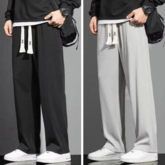 Casual Sports Long Pants Male Garment Men Casual Pants Solid Color Drawstring