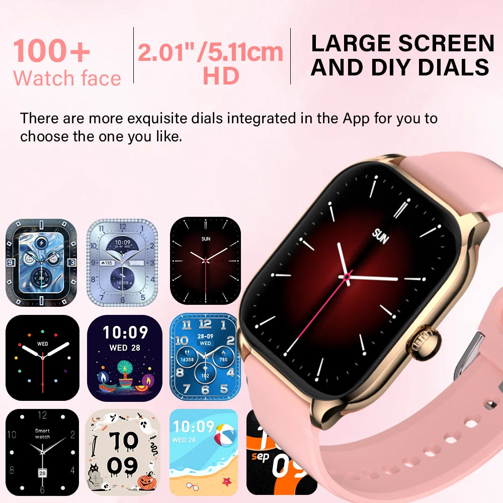 LAXASFIT 2025 New Smart Watch Bluetooth Talk 2.01 HD Touch Screen Multi Sport Function Smart Watch Men Women Christmas Day Gift