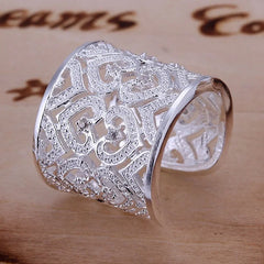 925 Sterling silver Ring Jewelry noble Charms women lady crystal gorgeous