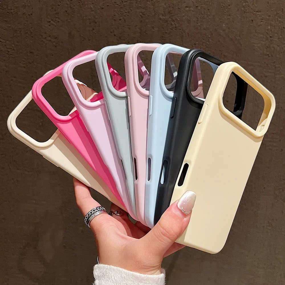 Candy Color Silicone Protective Phone Case For iPhone 17 Pro Max 17 Air 17 Pro Shockproof Matte Soft TPU Bumper Back Cases Cover