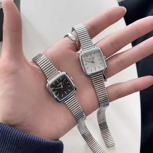 Brand Simple Quartz Watch for Women Retro Luxury Gift Ladies Watches Small Dial Adjustable Stainless Steel Strap Wristwatches