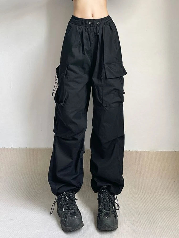 Harajuku Oversized Cargo Parachute Pants Women Streetwear Vintage Y2k