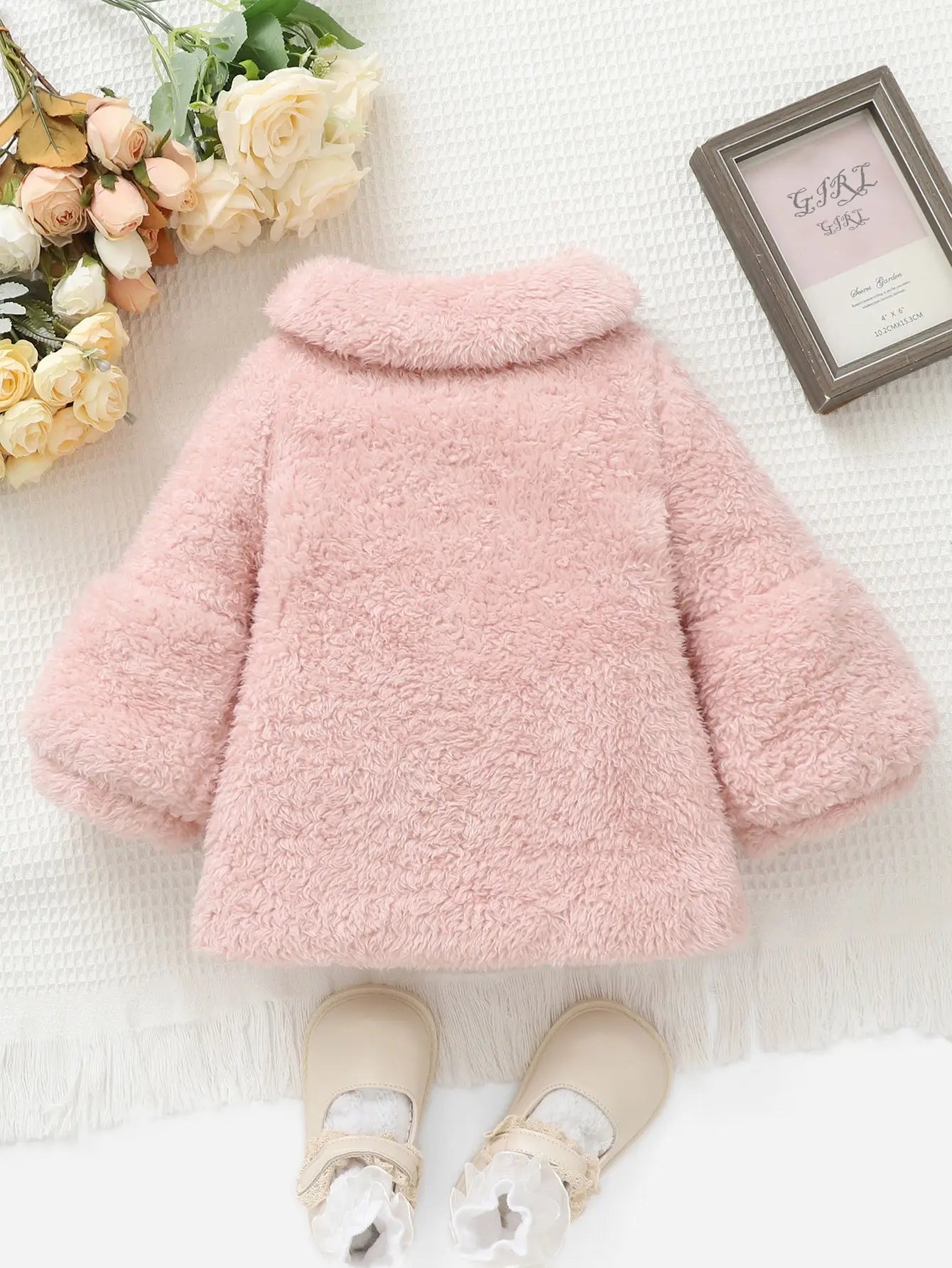 Baby Girl Autumn and Winter Cute Warm Comfortable Fluffy Coat Fashion