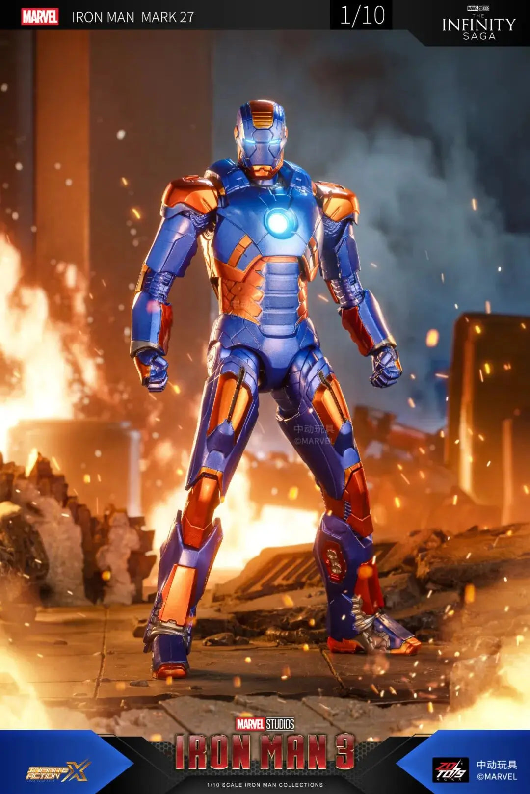Original ZD Toys Iron Man Tony Stark MK9 MK14 MK12 MK27 MK15 MK35 MK22 MK40 Hammerhead Action Figure Anime Collect Model Gifts