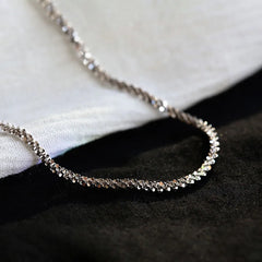 Silver Colour Sparkling Clavicle Chain Choker Necklace For Women Fine Jewelry