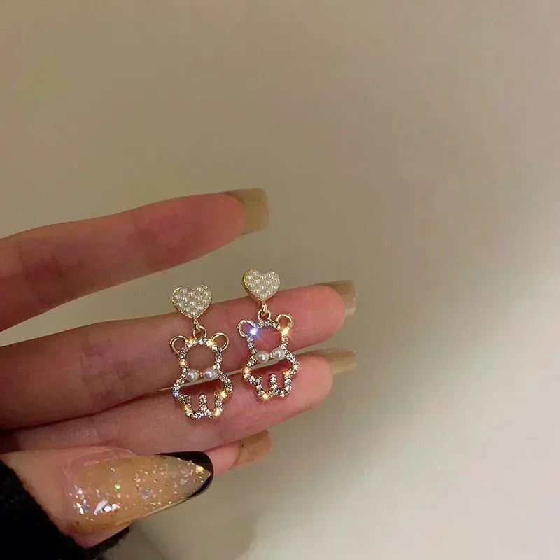 Simple Black Bow Love Earrings for Women Fashionable Personalized Beautiful Daily Accessories Party Jewelry Premium Gifts