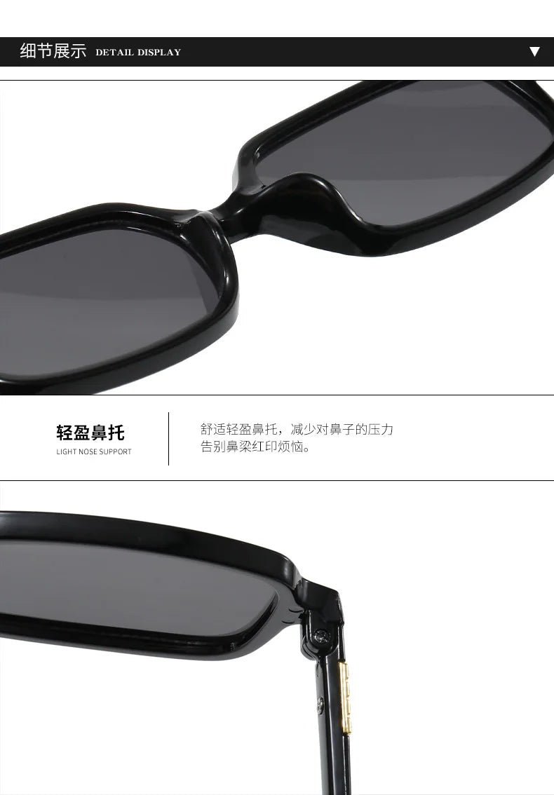 Luxurious Rectangle Sunglasses Women Oval Vintage Brand Designer Square Sun Glasses Men Shades Female Eyewear