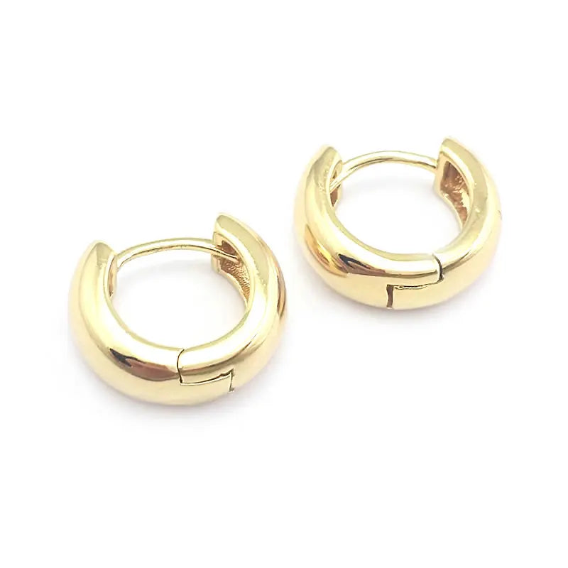 6PCS 14MM 16MM 18MM 23MM 25MM 30MM 18K Gold Color Brass Round Circle Loop Earrings Hoops Jewelry Making Supplies Accessories