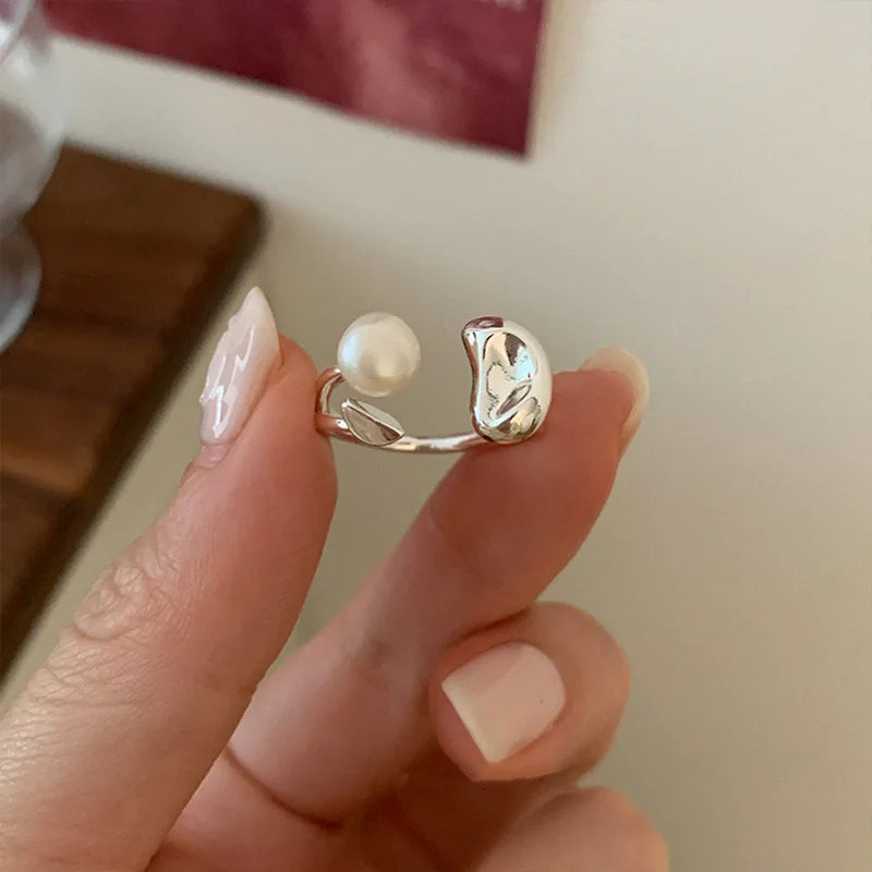 925 Sterling Silver Rings Party Jewelry Vintage Charm Double Layer