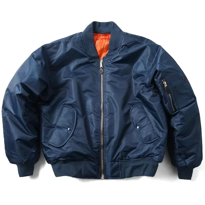 Men MA1 Jacket Winter Outdoor Thick Quality Nylon American Military Uniform Aviator