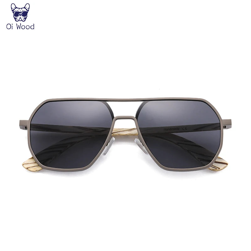 Alloy Sunglasses Men Women Wooden Polarized Sun Glasses Driving