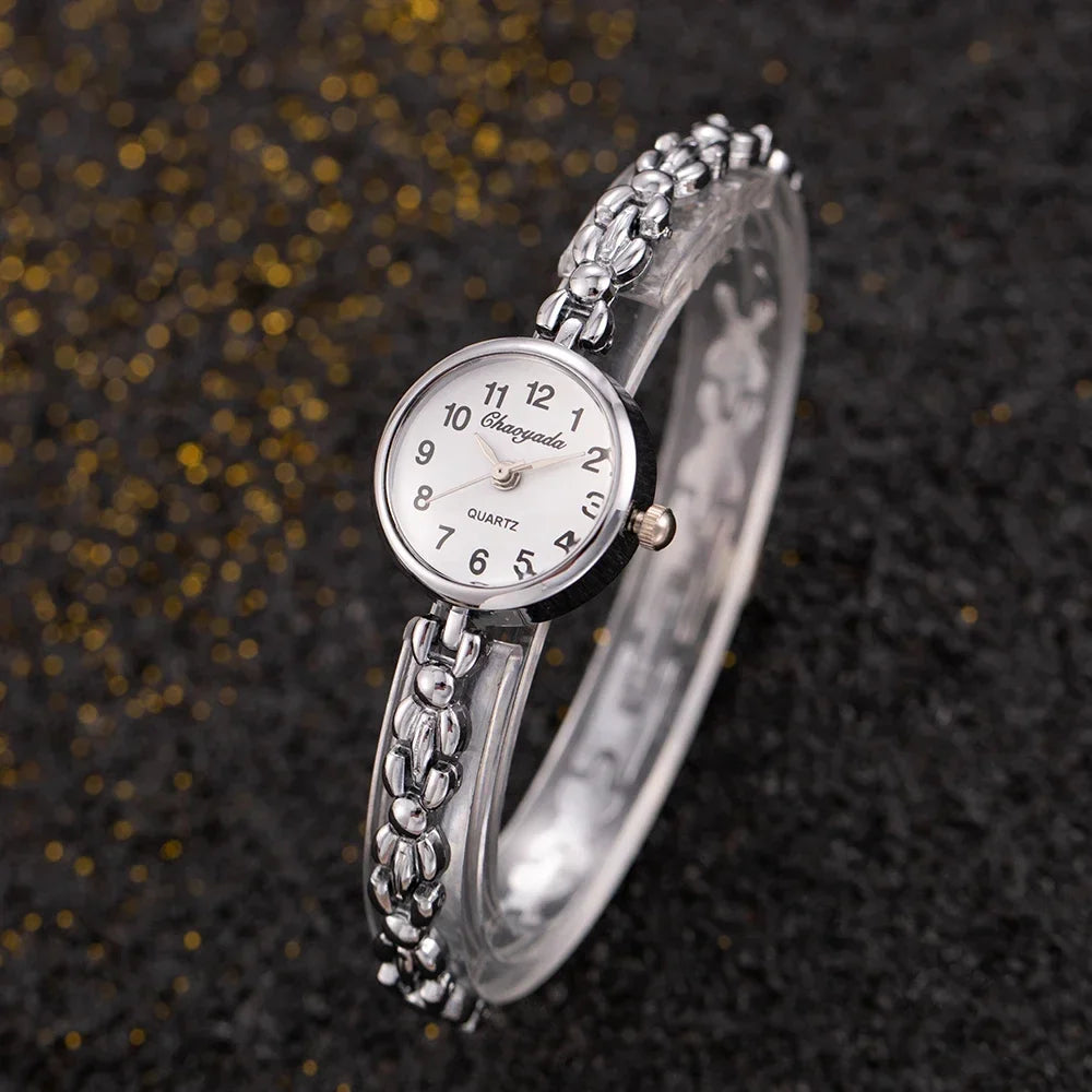 Women's Watches New Luxury Brand Alloy Crystal Women Bracelet Watch Fashion Elegant Golden Small Dial Ladies Clock Reloj Mujer