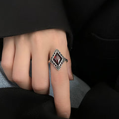 Red Garnet Stone Thai Silver Ladies Rings Wholesale Jewelry For Women Christmas Gifts