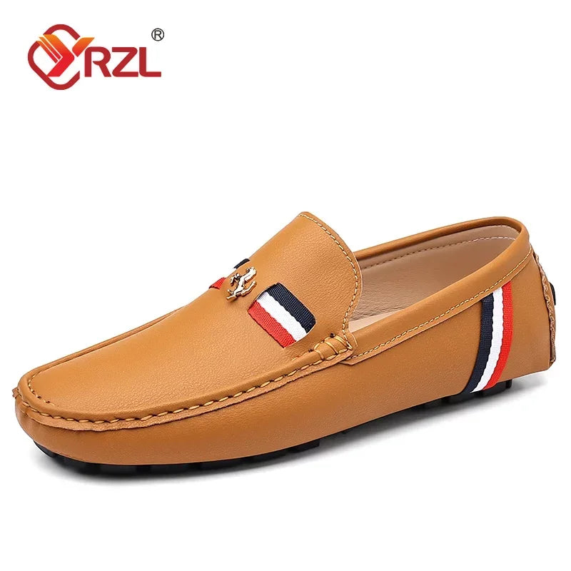 YRZL Loafers Men Casual PU Leather Loafers Mens Shoes Italian Comfortable Moccasins Luxury Formal Slip on Driving Shoes for Men