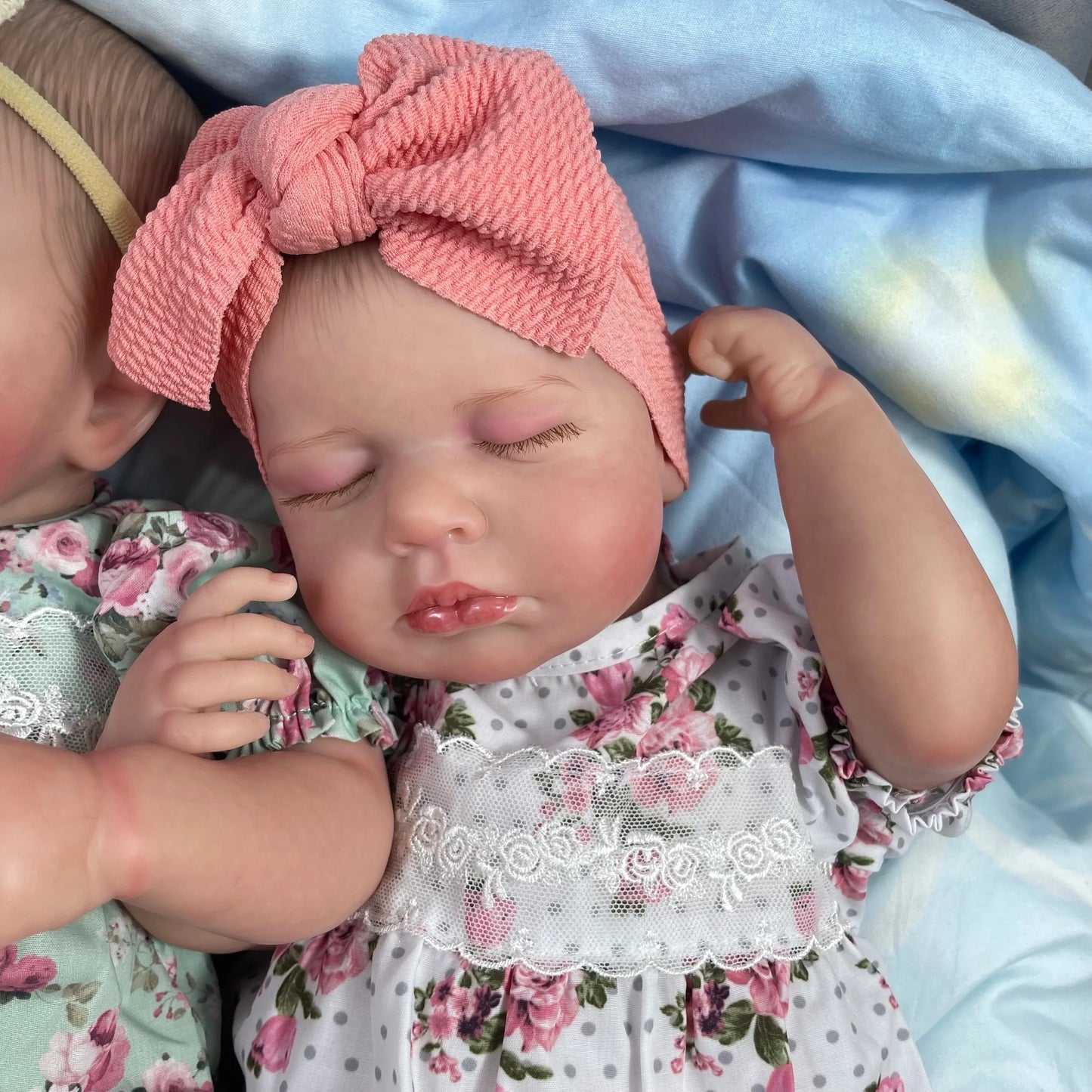 1Pcs 50CM Finished Reborn Baby Dolls LouLou Twins Girl Lifelike Silicone Vinyl Newborn 3D Skin Visible Veins DIY Toys For Girls