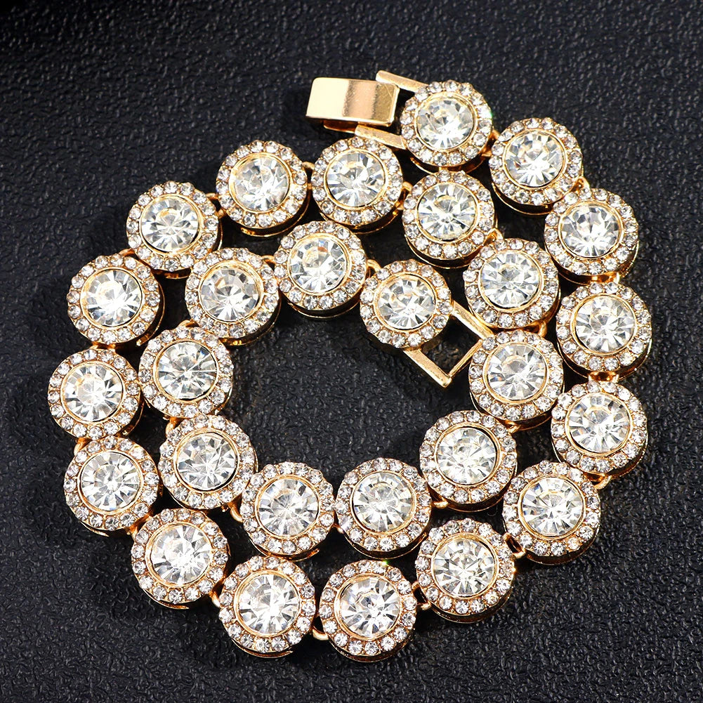 Women Luxury Prong Cuban Link Chain Necklace Bling Iced Out Crystal Zircon