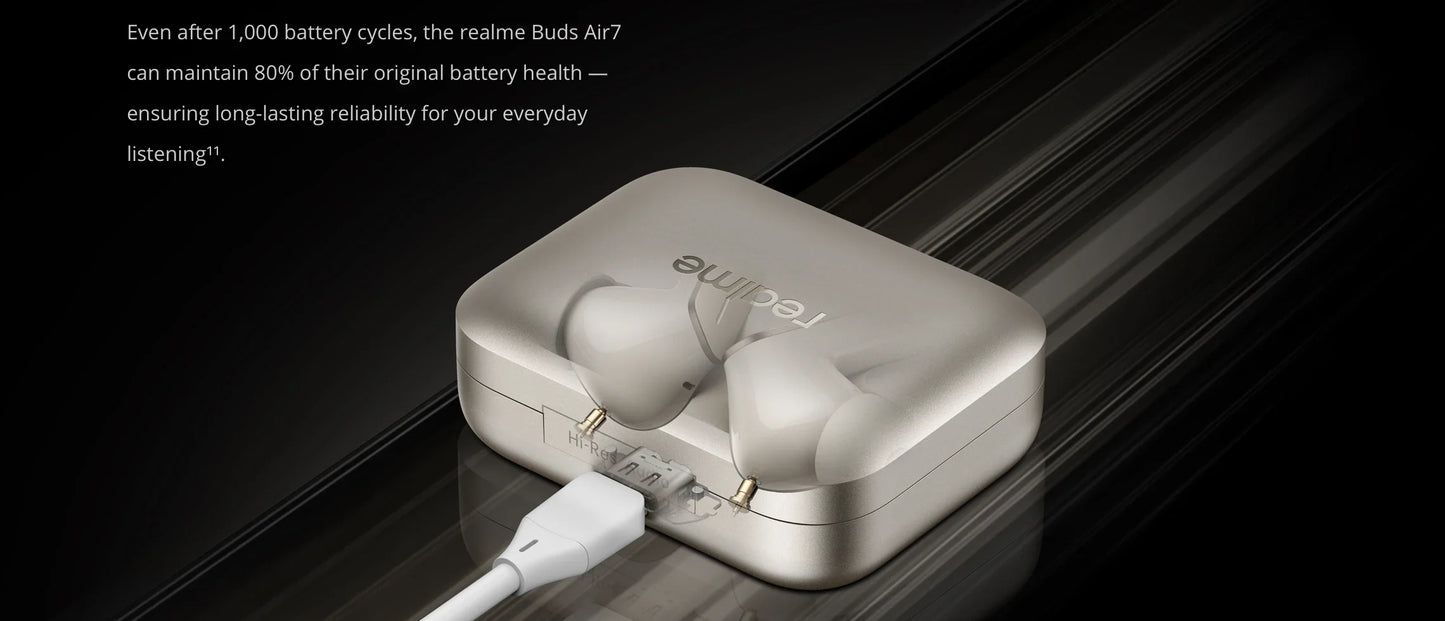 Global Version realme Buds Air 7 TWS Earphone 52dB Noise Cancellation 52 Hours Battery Life 12.4mm Bass Driver LHDC 5.0 IP55