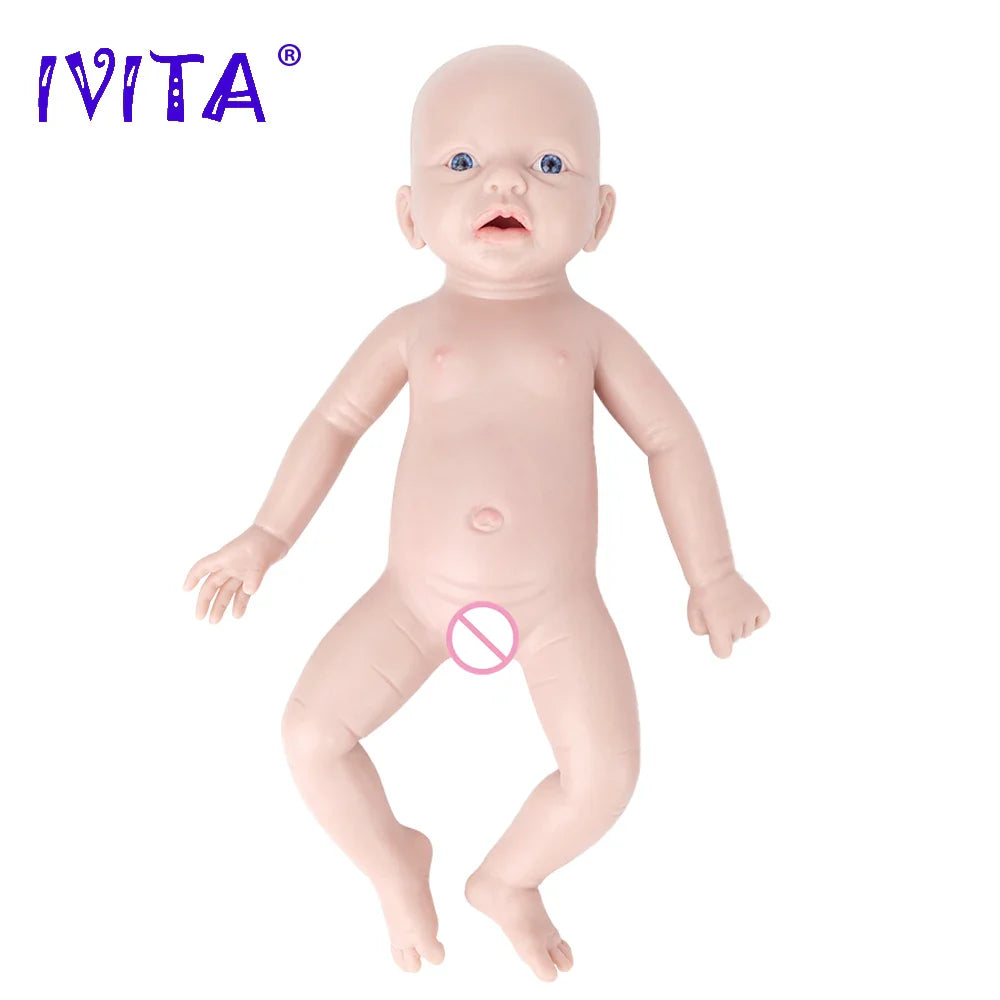 IVITA WG1554 14.96 inch 1.58kg 100% Full Body Silicone Reborn Baby Doll Soft Dolls Realistic Girl Baby DIY Blank Children Toys