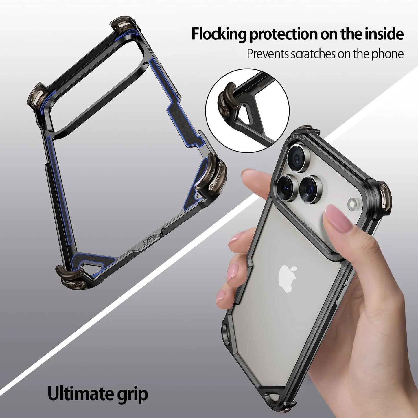 Metal Phone Case for iPhone 17 Pro/Pro Max/17/Air Case Minimalist Support Wireless Charging Ultra-thin Protecitve Case