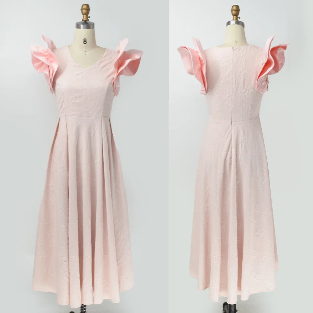 Evening Dresses: Women Dress V-Neck Solid Color Fit Large Modern