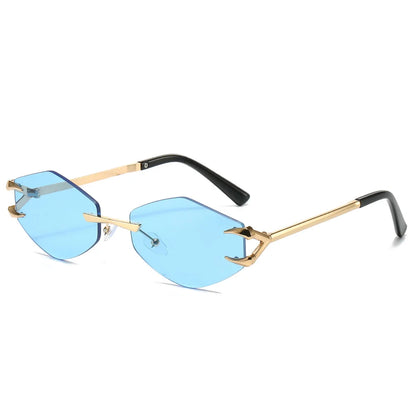 Women's Sunglasses Fashion Rimless Rhombus Sun Glasses for Female