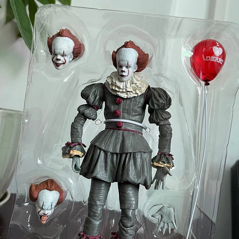 NECA Pennywise Joker Action Figure Toy Doll Horror Halloween Christmas Gift 18cm Bookshelf Ornament