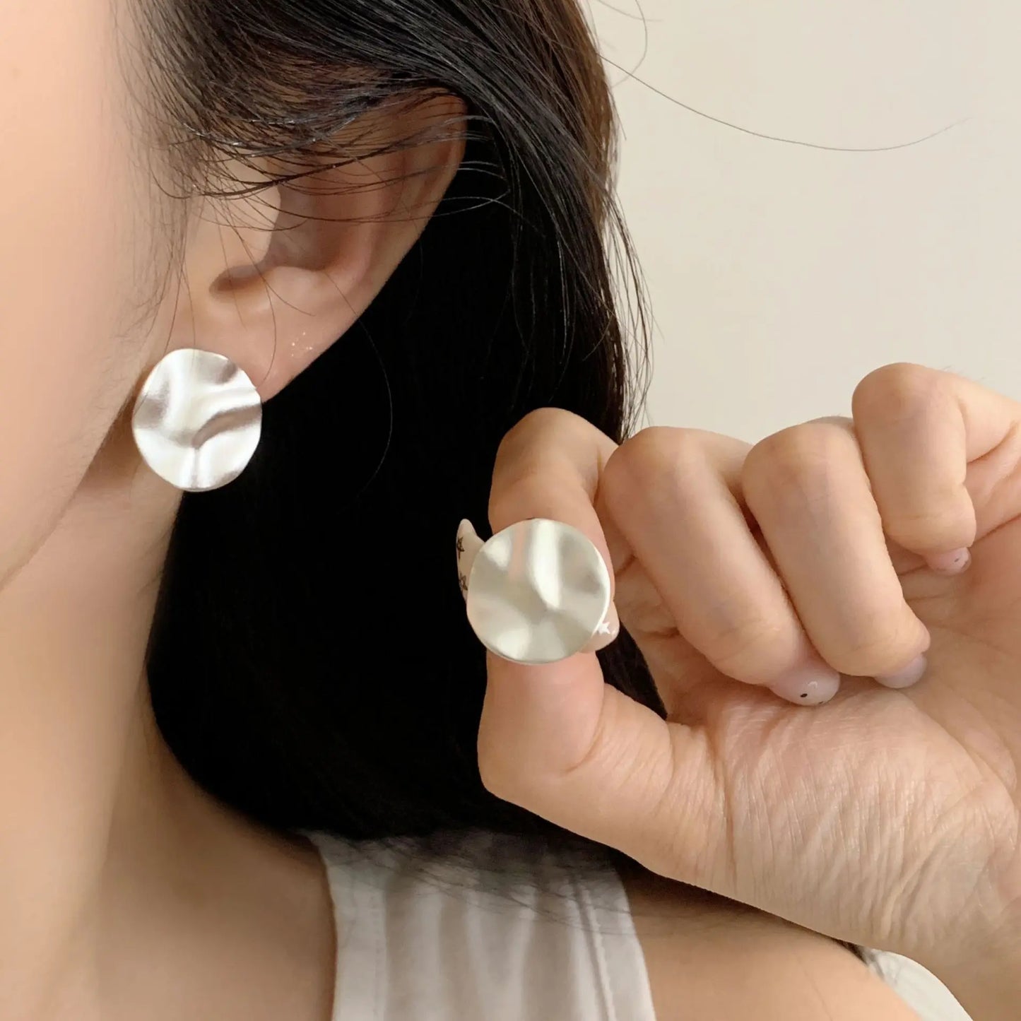New 925 Sterling Silver Hoop Earrings Pearl Droplet Irregular Vintage Punk For Women Girl Gift Jewelry Dropshipping Wholesale