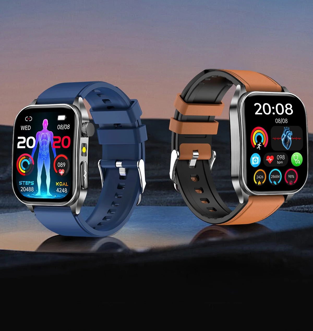 2025 Laser Treatment Three High SmartWatch 1.95" Sapphire Curved Screen ECG+PPG Blood fat Uric Acid Health Diagnosis Smartwatch