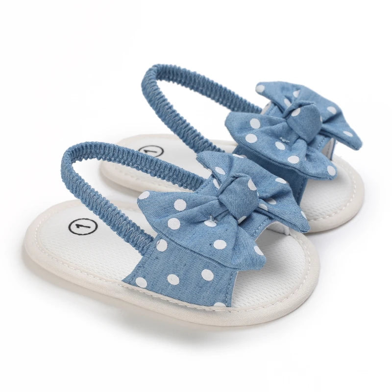 Baby Girls Bow Knot Sandals Summer Soft Sole Flat Princess Dress Shoes