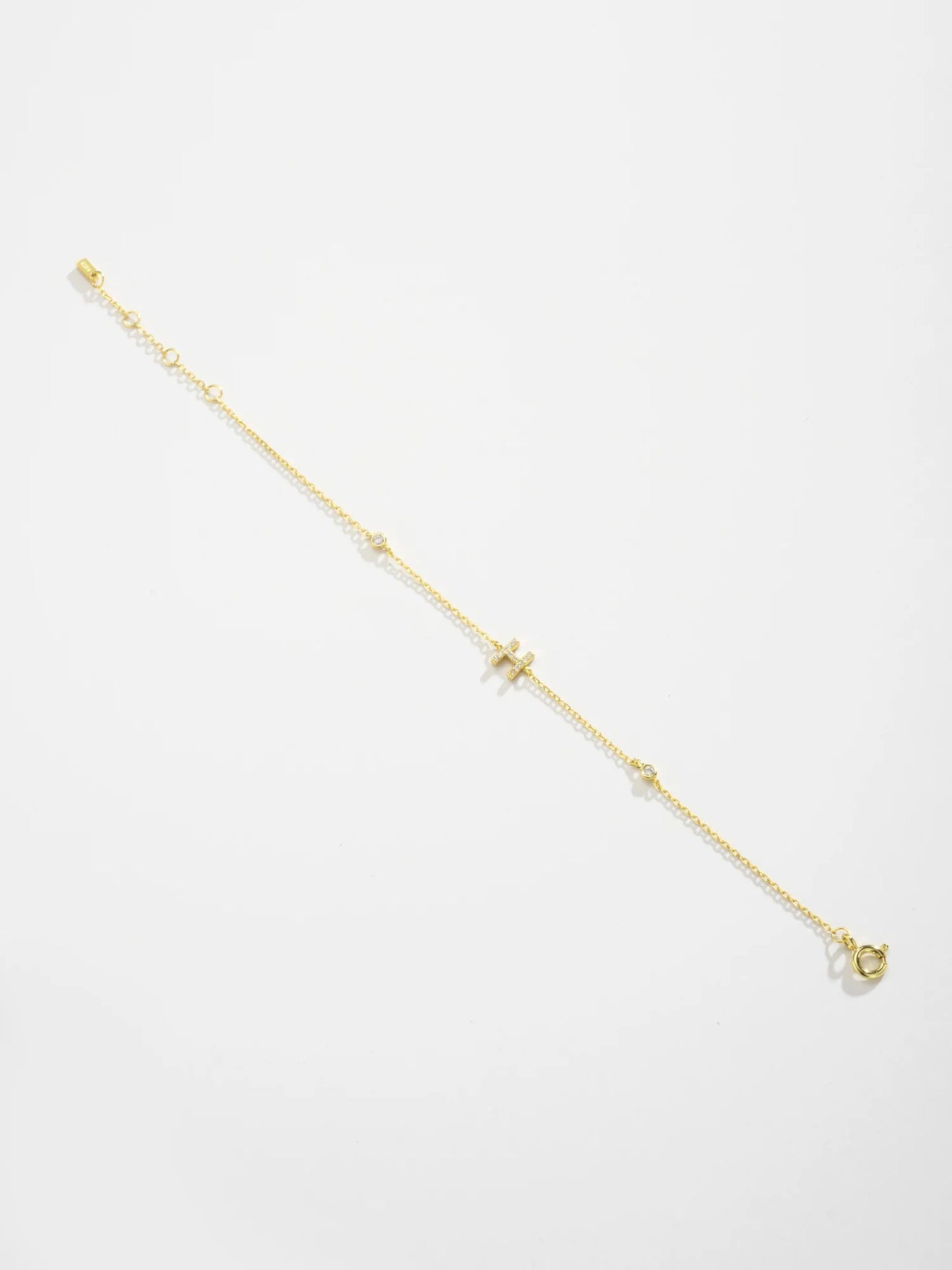 VEWANT 925 Sterling Silver Monogram Letter A - Z Initial Charm Chain Bracelet Luxury Wedding CrystalFine Jewelry