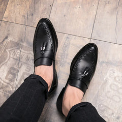 Men Tassel Loafers Leather Formal Shoes slip on Elegant Dress Shoe