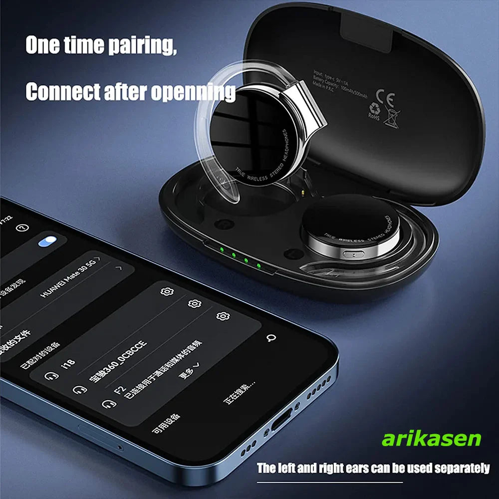 Open Ear Headphones TWS Wireless Bluetooth Earphones Noise Cancelling Microphones Headsets with Lights for Night Runnning Sport