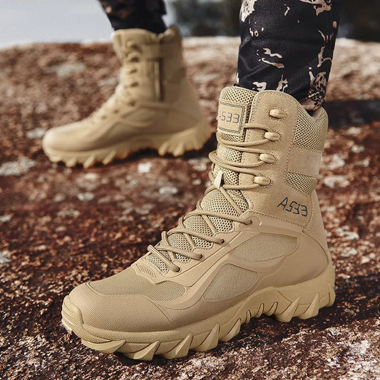 Men Brand Military Leather Boots Special Force Tactical Desert Combat Men's Boots