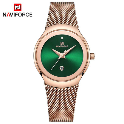 NAVIFORCE Watch Women Fashion Dress Quartz Watches Lady Stainless Steel Waterproof Wristwatch Simple Girl Clock Relogio Feminino