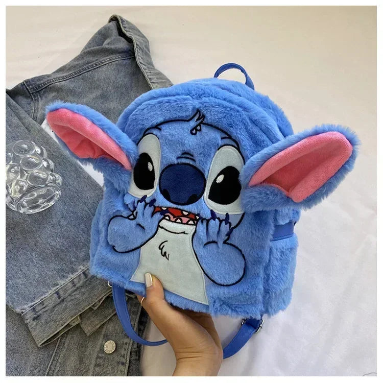 Disney high-quality sewn plush backpack cartoon fashion 3D mini women's backpack large capacity cute children's school bag