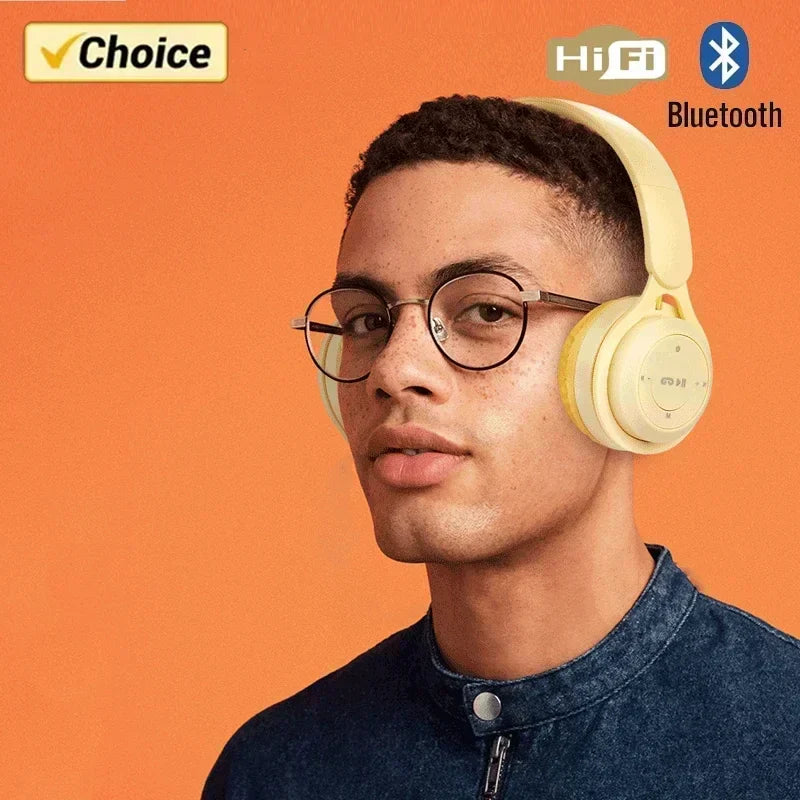 Macarone Wireless Bluetooth Headphones With Microphone Sound Insulation Gaming Earphone Hifi Bass Earbuds Blutooth5.3 Hedset