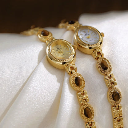 Oval Gold Women Watches Luxury Brand Dress Casual Quartz Small Dial Ladies Wrist Watches Rhinestone Gold Watches for Women 2025