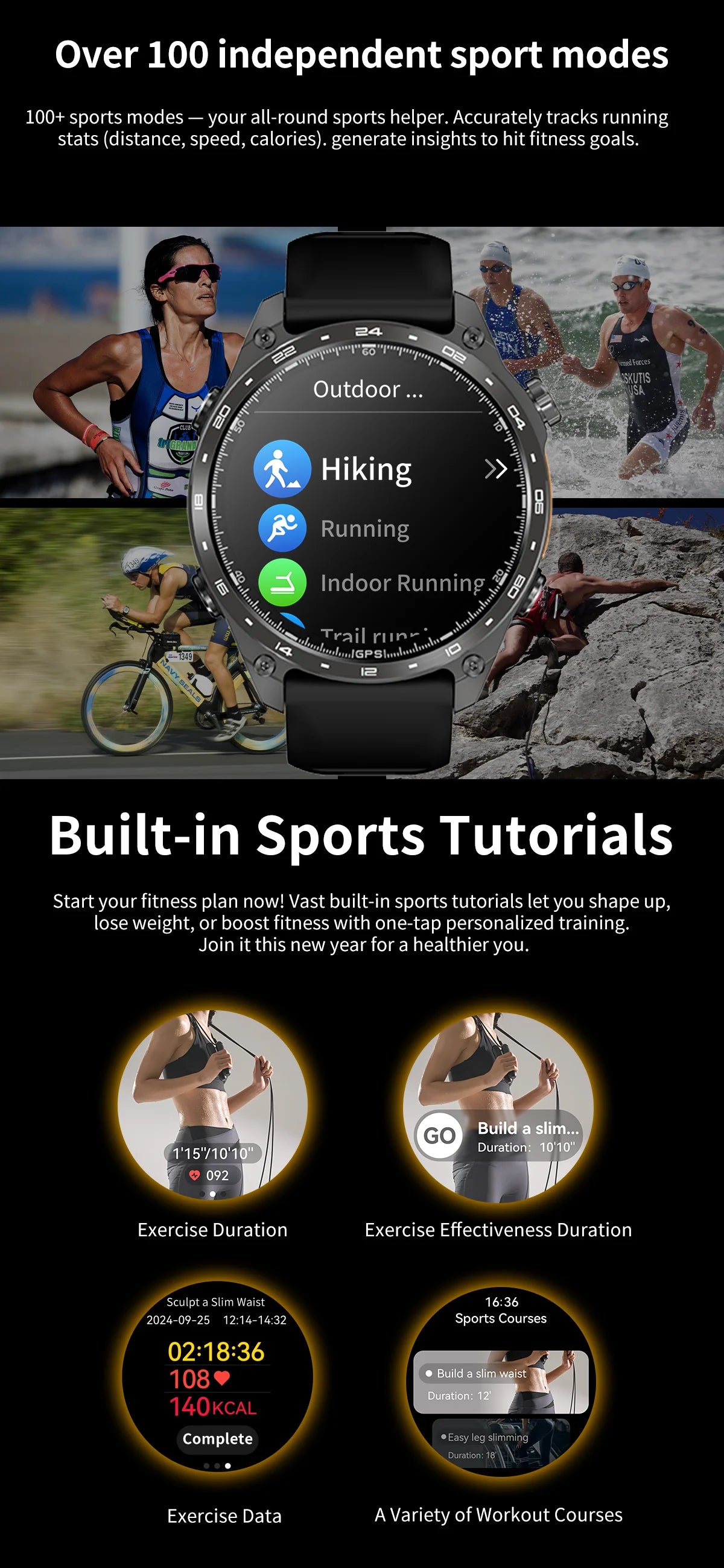 2025New Built-in GPS Offline Map Position Smart Watch Men 4GB Memory 3ATM Waterproof MP3/4 Compass BT Call Swim Sport Bracelets
