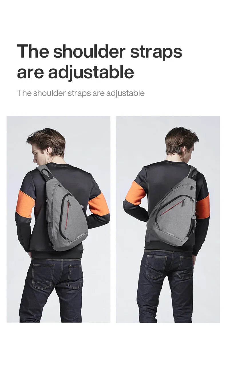 Mixi Men One Shoulder Backpack Women Sling Bag Crossbody USB Boys Cycling Sports Travel Versatile Fashion Student School