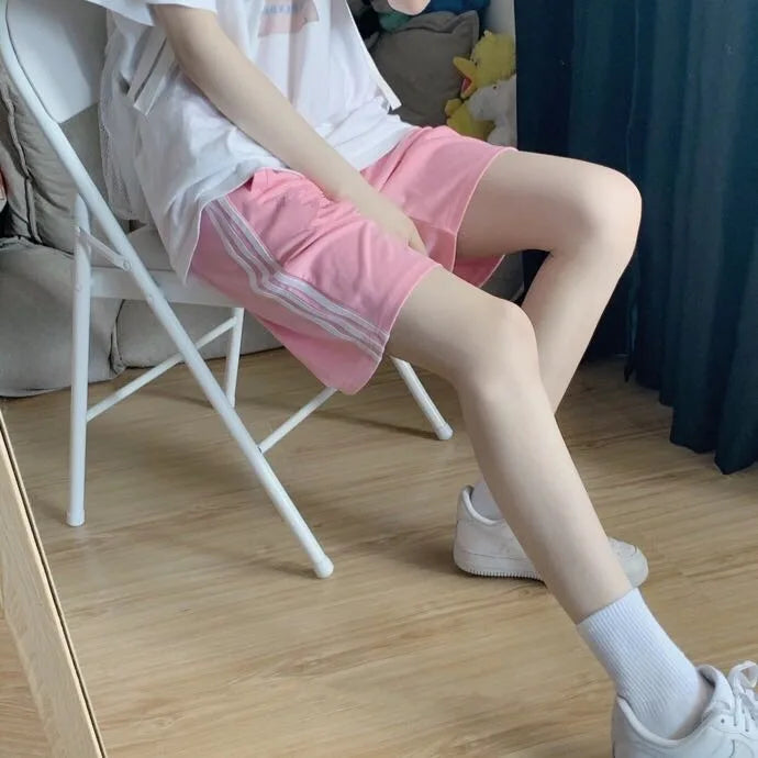 Cotton sports shorts women's summer and Korean version loose wide-footed five-point pants