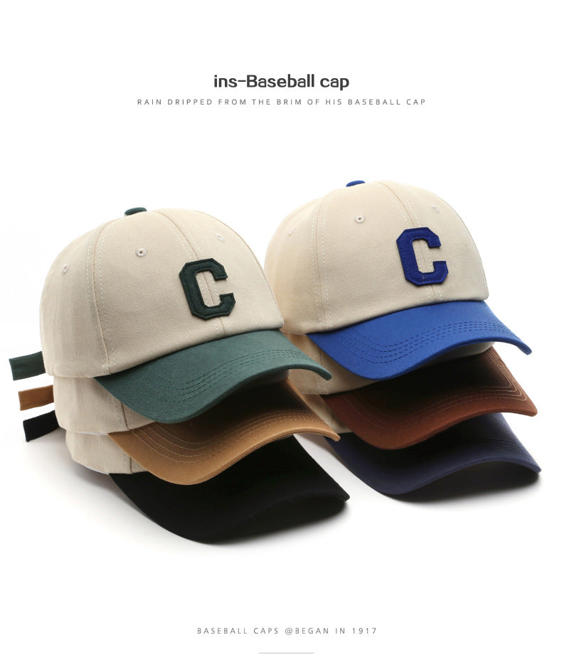 Unisex Cotton Baseball Cap For Women And Men Casual Snapback Hat Fashion Letter C Patch Hat Summer Sun Visors Caps