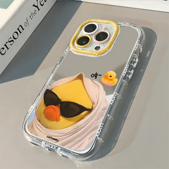 for IPHONE case 15 14 13 12 11 PRO MAX 7 8 PLUS X XR XS MAX Mirror angry duck soft edge anti-drop and shock-proof