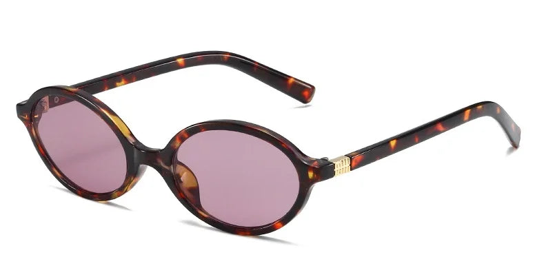 Fashion Oval Simple Literary Sunglasses Women Retro Small Frame Commuting Sunglasses Luxury Brand Design Travel Sunglasses UV400