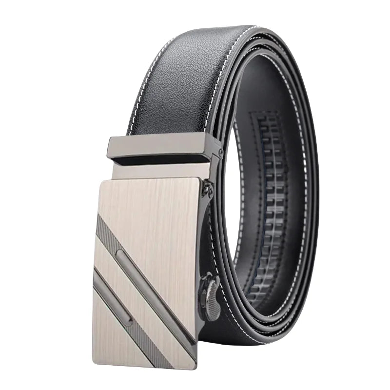 Genuine Cow Leather Automatic Belt For Men Formal Automatic Buckle Belt Genuine Leather Mens business Strap