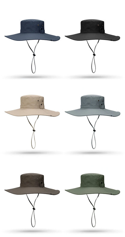 Bucket Hat Cowboy Men Outdoor Fishing Hiking Beach Hats Mesh Breathable