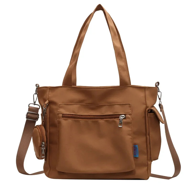 Oxford Canvas Composite Shoulder Bag Solid Color Versatile Lazy Style