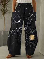 Galaxy Sky Full Length Wide Leg Pants 3D All Over Print Thin Hipster Fashion Summer